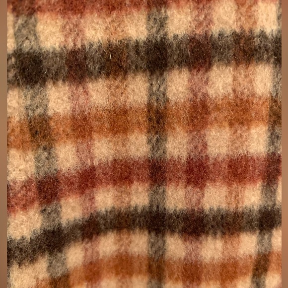 NWT Banana Republic Reversible Coat: Brown Plaid & Camel, Open, Tie Belt, Large - Picture 6 of 16